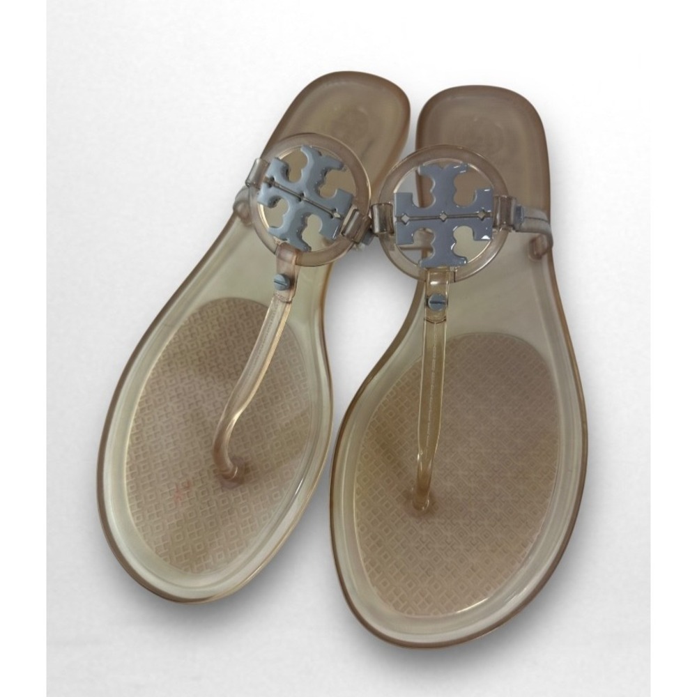 Tory Burch Mini Miller Jelly Thong Sandals Clear Flip Flops Womens Size 10M 10 - Picture 2 of 14